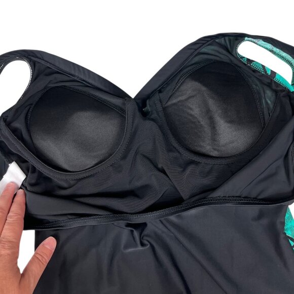 Vintage Shape Detector Swimsuit One Piece Crossover Size 16 Made in the USA - Picture 9 of 13